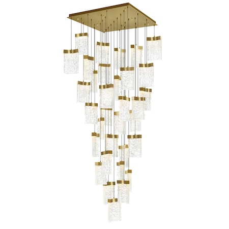 Cwi Lighting Lava Integrated LED Brass Chandelier 1587P36-33-624